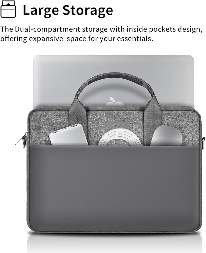 WIWU 14 Inch Laptop Bag for Men Women, Water-Resistant Laptop Case - Image 2