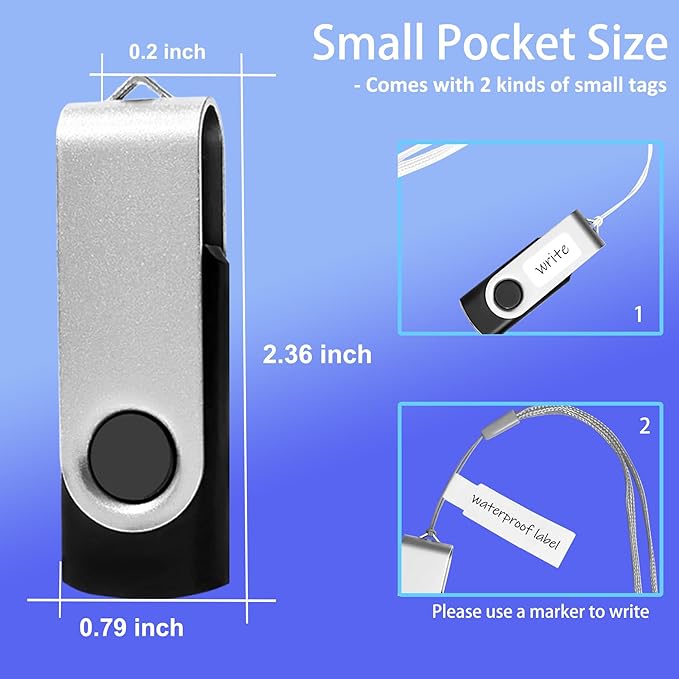 Thumb Drive 16GB FAT32 USB Flash Drives 20 Pack 16 GB USB 2.0 Jump Drives - Image 5