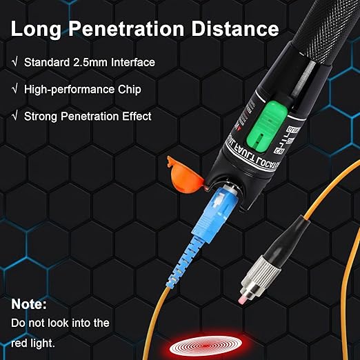Fiber Optic Tools Cable Tester FC SC Power Meter & 2.5mm 30mV Visual Fault - Image 5