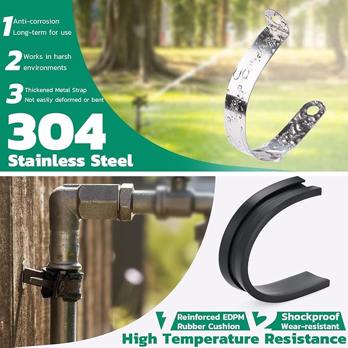 68PCS Cable Clamps Assortment Kit, 7 Sizes Stainless Steel Rubber Coated - Image 4