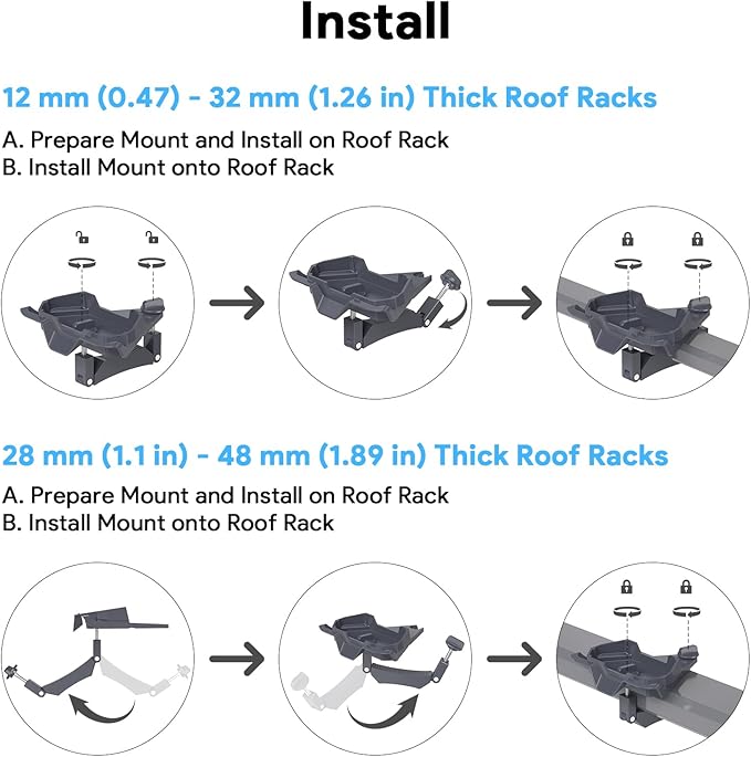 XLTTYWL Starlink Mini Mount, 0.47''-1.89'' Anti-Rust Mimi Starlinks Roof Rack - Image 3