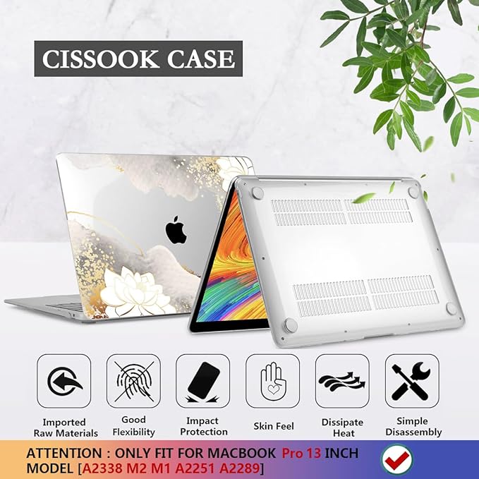 CISSOOK Compatible with MacBook Pro 13 inch Case 2020-2025 Model M1 & M2 A2338 - Image 6