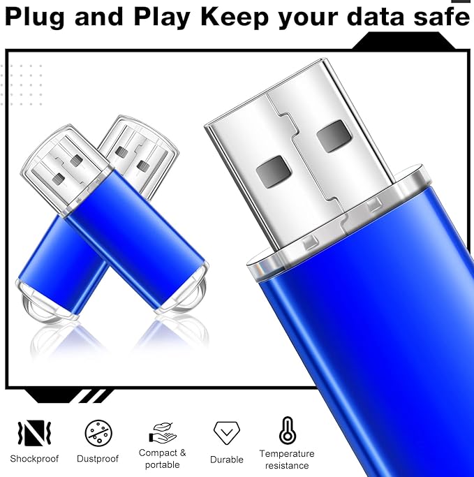 Hoteam 50 Pack USB 2.0 Flash Drives Bulk Blue Portable Thumb Drive - Image 4