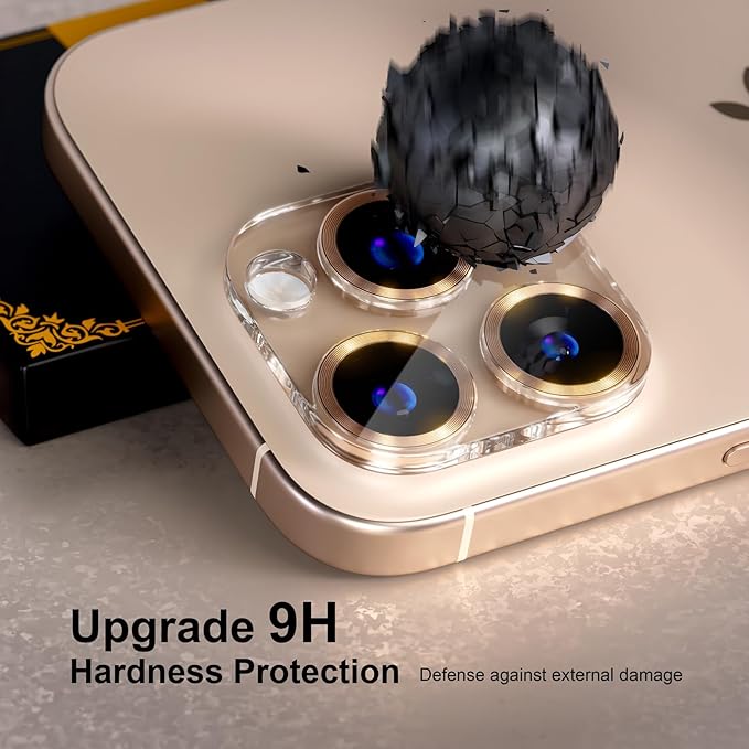 beuxece for 6 Pack iPhone 16 Pro/iPhone 16 Pro Max Camera Lens Protector 9H - Image 3