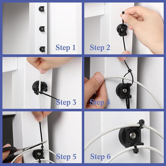 Yookeer 60 Pcs Magnetic Zip Tie Mount Base Black Magnetic Cable Clips Wire - Image 7