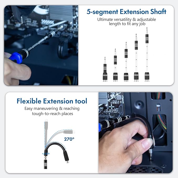 XOOL 62 in 1 Precision Screwdriver Kit, Electronics Repair Tool Kit, Magnetic - Image 5