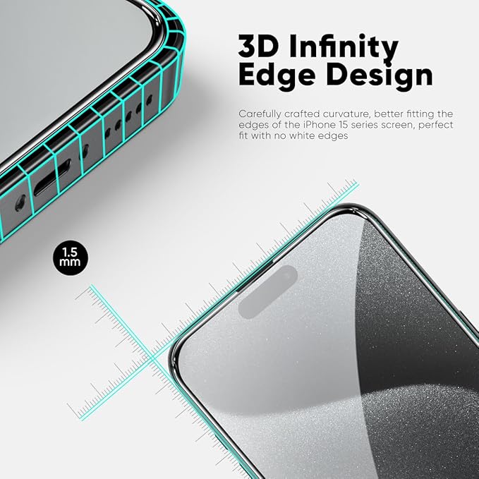 FLOLAB NanoArmour ONETIME PRO for iPhone 15 Plus Screen Protector, - Image 3
