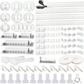 White Cable Management Organizer Kit 4 Cable Sleeve Split, 47Cable Clips 12Cord by DRIVUU
