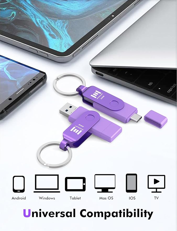 MOSDART 256GB USB3.1 Fast Speed C and A Dual Flash Drive, exFAT Memory Stick - Image 3