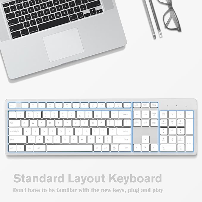 LeadsaiL Wireless Keyboard, 2.4GHz Full-Sized Ergonomic Computer Keyboard - Image 4