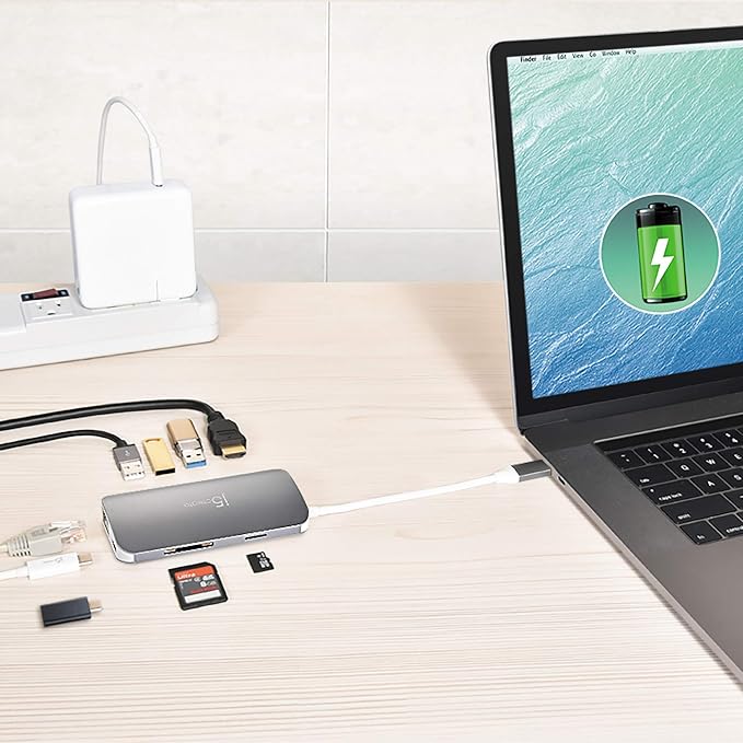 j5create USB C Hub Adapter Multi-Monitor 10-in-1 Port Docking Station 4K HDMI - Image 3