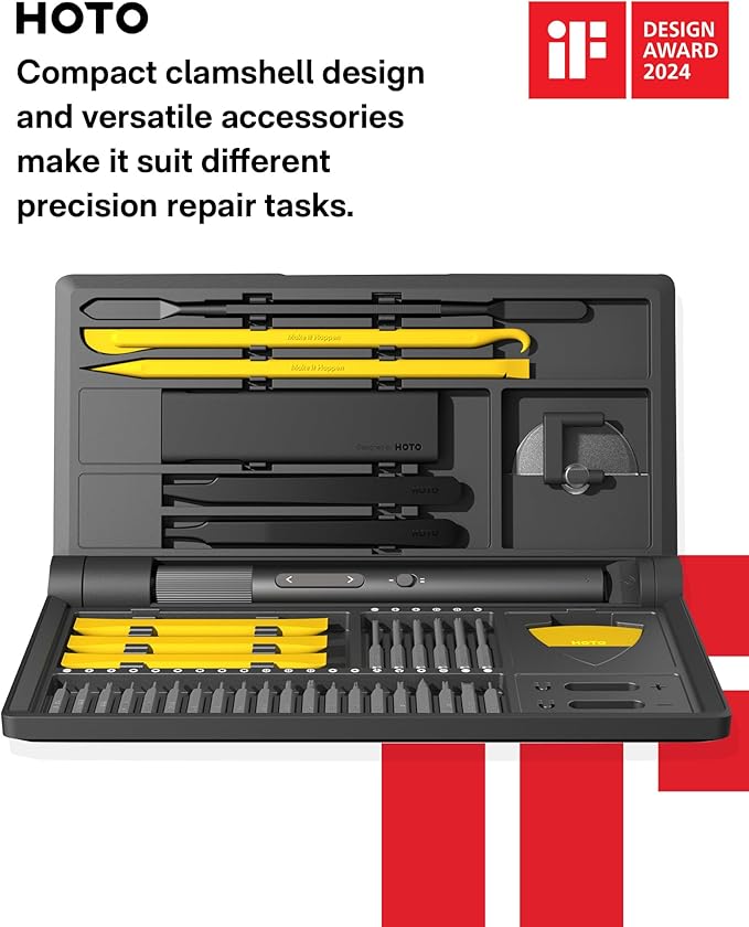 HOTO Precision Screwdriver Set, 110° Upright Workpad, Mini Electric Screwdriver - Image 8