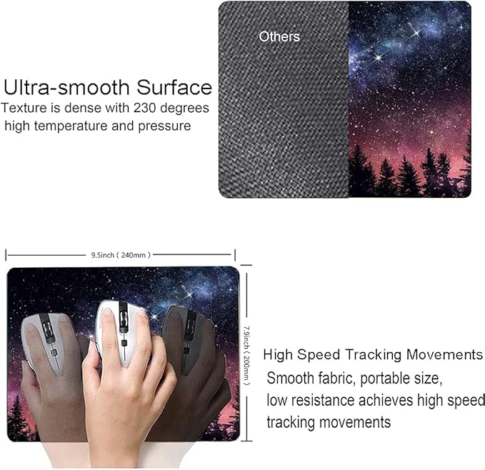 Hokafenle Square Mouse Pad, Galaxy Mouse Pad, Mouse Mat Square Waterproof Mouse - Image 3