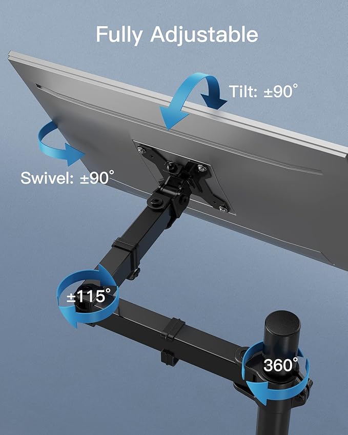 HUANUO Monitor Arm Desk Mount, Fully Adjustable Stand Computer Mount - Image 6