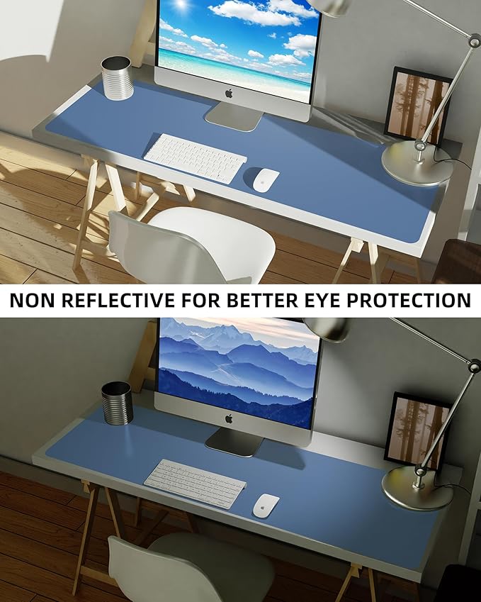 AFIING Leather Desk Pad Protector, Mouse Pad, Office Desk Mat, Non-Slip PU - Image 5