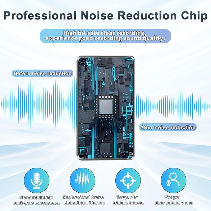 Voice Recorder - 64GB Mini Voice Recorder - Noise Cancellation Voice Activated - Image 6