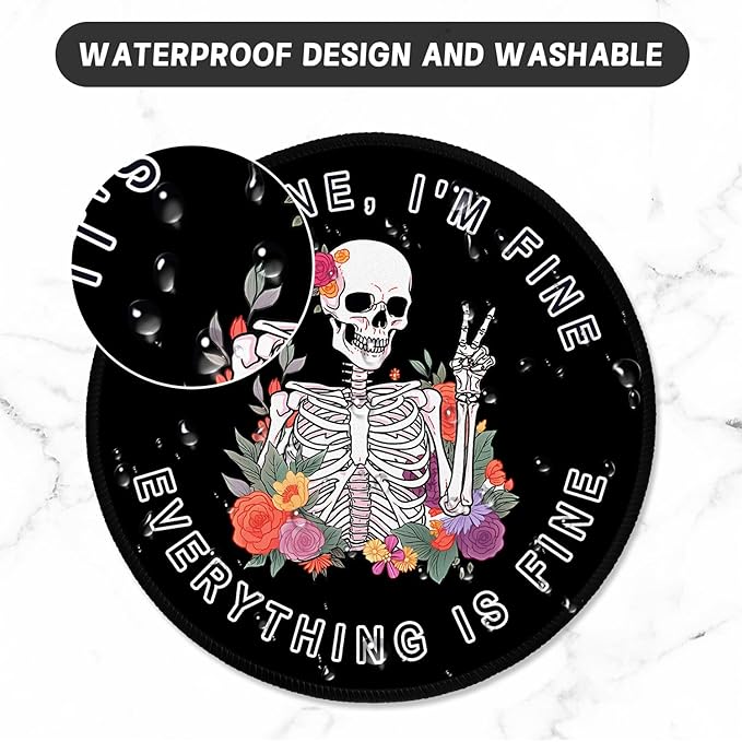 ITNRSIIET Round Mouse Pad with Stitched Edge Premium-Textured Waterproof - Image 5