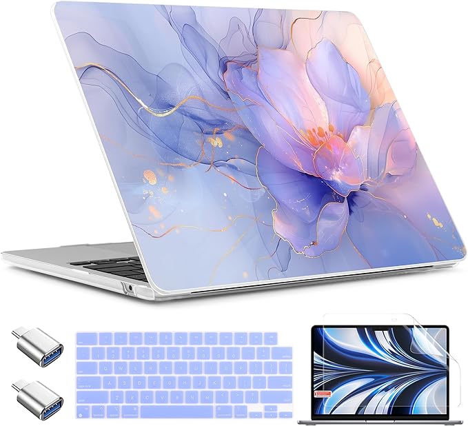 TWOLSKOO Compatible with M4 MacBook Air 13.6 inch Case 2025-2022 Release M4 by TWOLSKOO