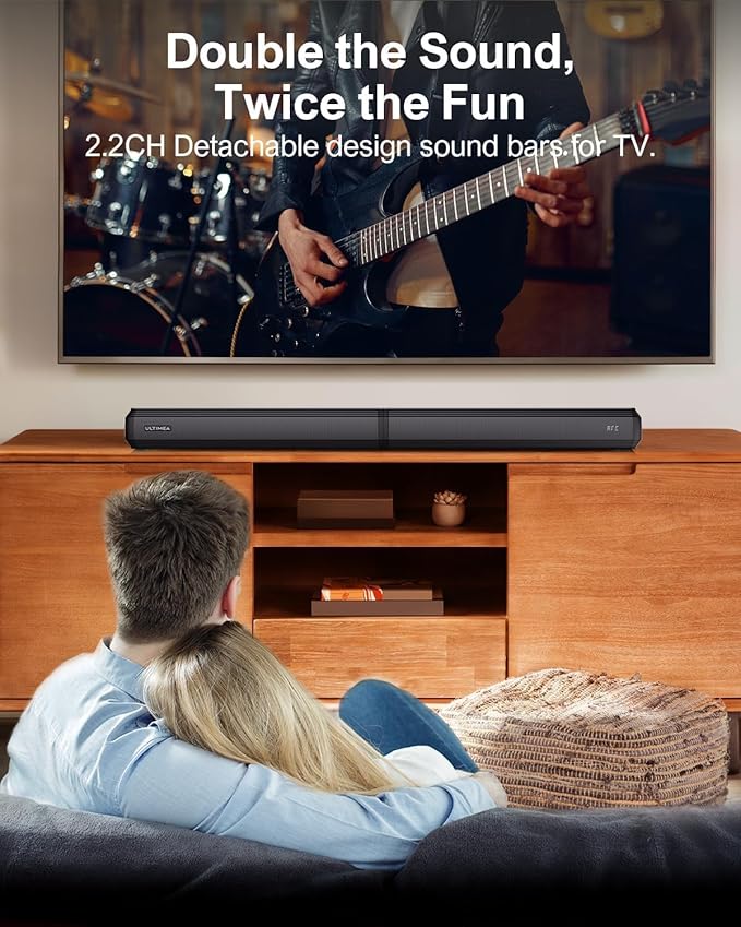 ULTIMEA 2.2ch Sound Bar for Smart TV, Peak Power 100W, 2-in-1 Detachable Sound - Image 4