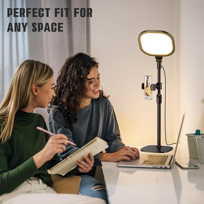 2 Packs Video Conference Lighting Kits, Dimmable Desk Ring Light - Image 8