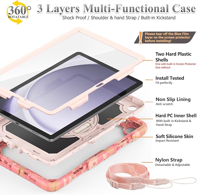 SEYMAC stock Case for Samsung Galaxy Tab A9+ Plus 11'', Full-Body Drop - Image 7