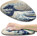 Ergonomic Mouse Pad Wrist Rest, Japanese Sea Wave Mouse Pad by Armanza
