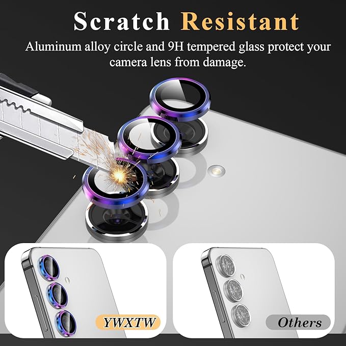 YWXTW Camera Lens Protector for Samsung Galaxy S24 Plus Accessories, 9H - Image 3