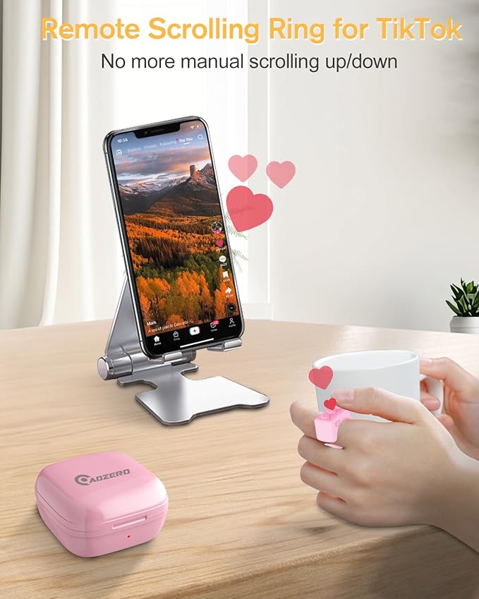 ADZERD Remote Control for TikTok, Page Turner for iPhone/iPad, Scrolling Ring - Image 2