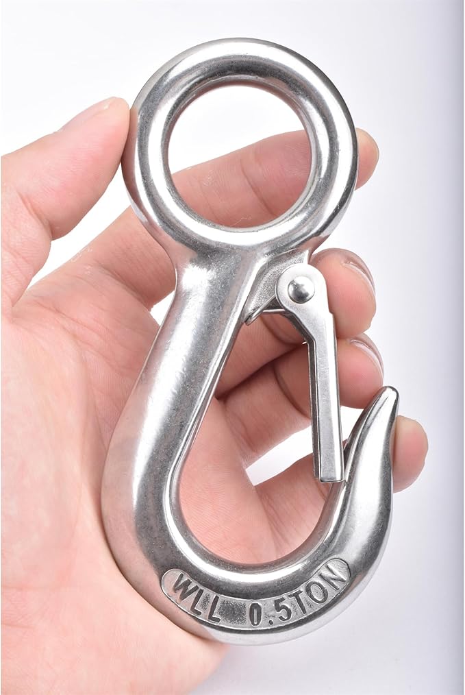 Alele 4Pack 0.5T Crane Scale Grab Hooks, Slip Hooks, Stainless Steel Lifting - Image 2