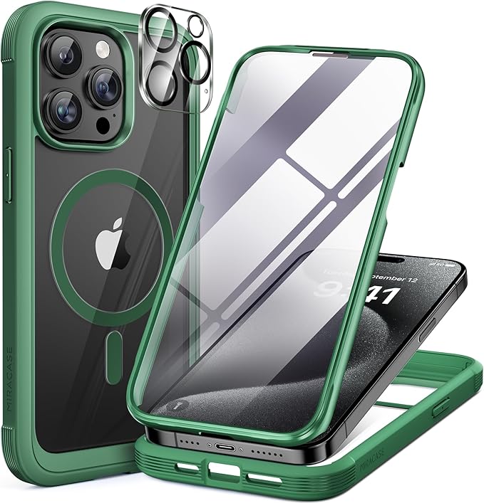 Miracase Magnetic for iPhone 15 Pro Case Full-Body Bumper Phone case by Miracase