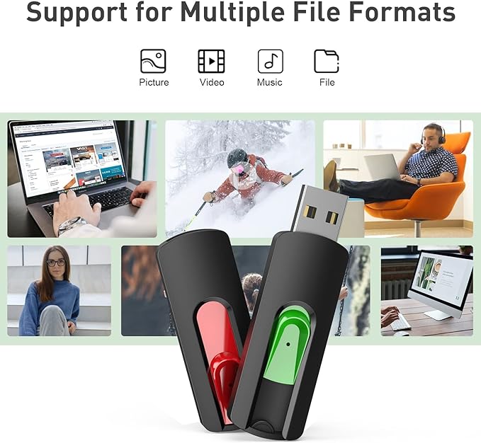 Aiibe 10 Pack 64GB Flash Drive USB Drive 64GB USB Flash Drives Thumb Drives USB - Image 4