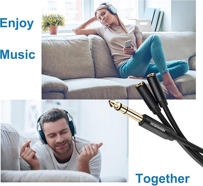 HOSONGIN 1/4 inch TRS to Dual 3.5mm Female Y Cable, Compatible - Image 7