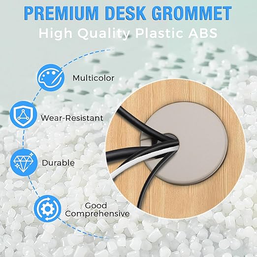 Desk Grommet 1-3/8", Desk Cord Hole Cover, Cable Grommet ABS Plastic, Desk Hole - Image 2