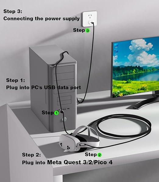 16FT VR Charging Link Cable | USB 3.0 High-Speed Data & Charge - Image 5