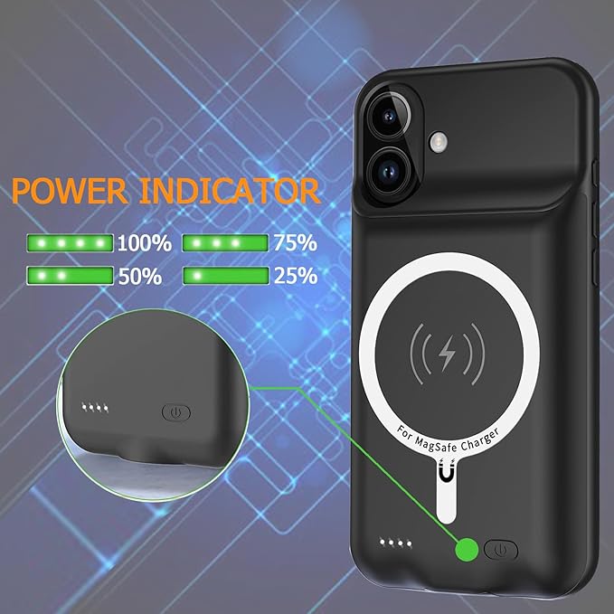 Battery Case for iPhone 16, Upgraded 10000mAh Ultra-Slim Rechargeable Portable - Image 4