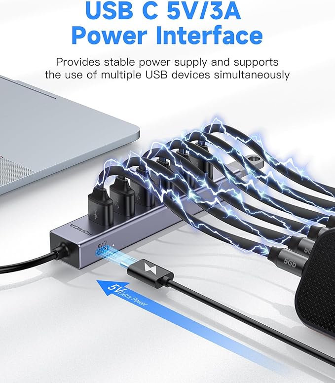 FORIDA USB C Hub-8 Port USB HUB - Image 3
