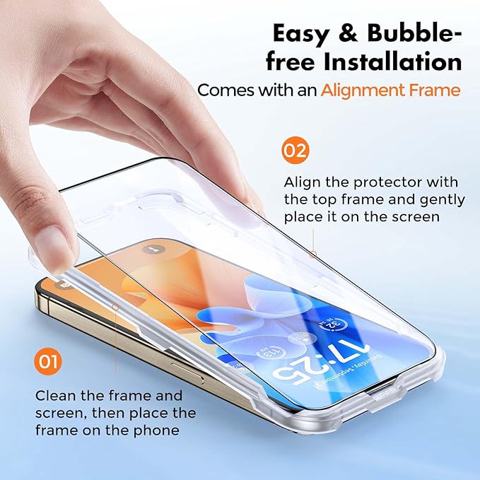 UNBREAKcable 3-Pack Glass for iPhone 15 Pro Screen Protector, Double - Image 3