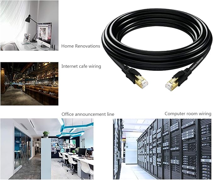 YixHG CAT 8 Ethernet Cable 100 ft, Internet Network Cord, 40Gbps 2000Mhz LAN - Image 7