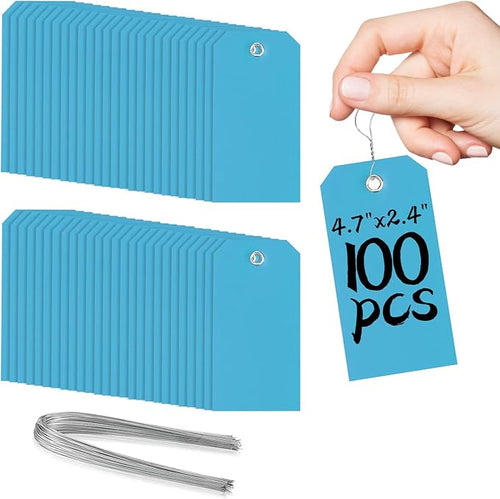 100 Plastic Shipping Tags with Wire by XUWAIDSGN
