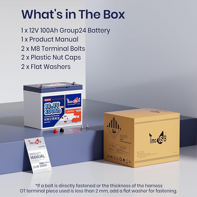 12V100Ah Group24 Mini LiFePO4 Battery, Grade A Battery Cells, Drop-in - Image 9