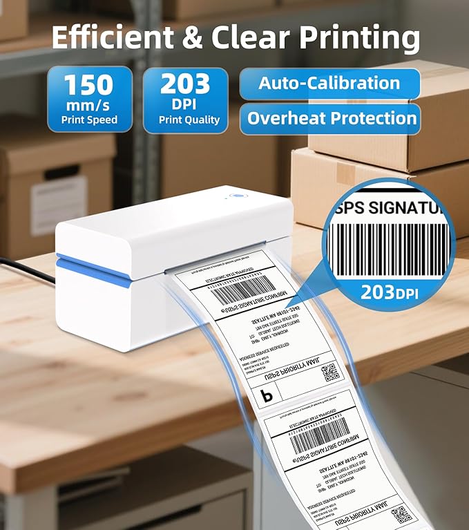 ORGSTA Bluetooth Thermal Shipping Label Printer T001-Plus Wireless 4x6 Shipping - Image 7