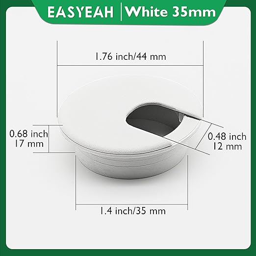 10 Pcs Desk Grommet 1-3/8" / 35 mm, Desk Cord Hole Cover, Cable Grommet ABS - Image 8