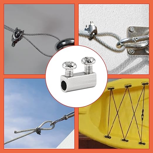 Biaungdo 24 Pcs Stainless Steel Wire Rope Cable Clamp, Adjustable New Upgrade - Image 6
