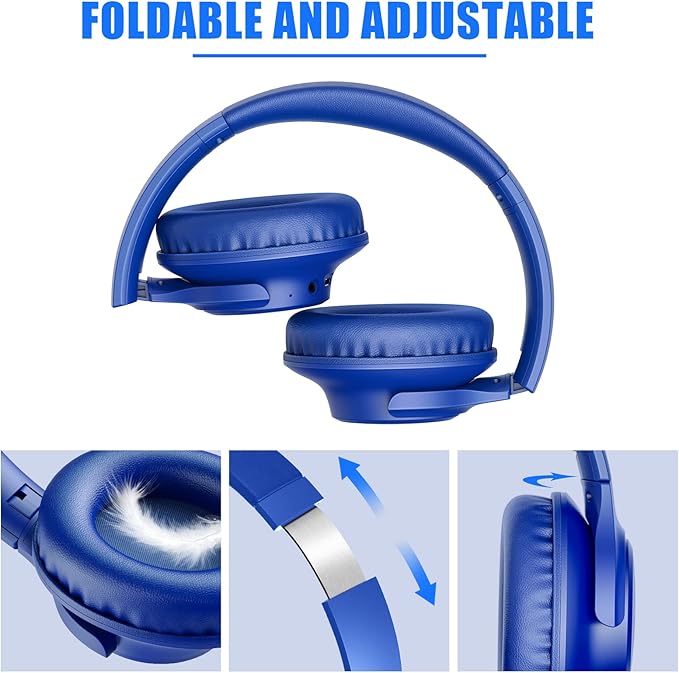 KVIDIO Bluetooth Headphones Over Ear, 65 Hours Playtime Wireless Headphones - Image 6