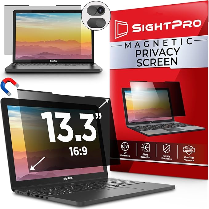 Magnetic Laptop Privacy Screen 13.3 Inch 16:9 by SightPro