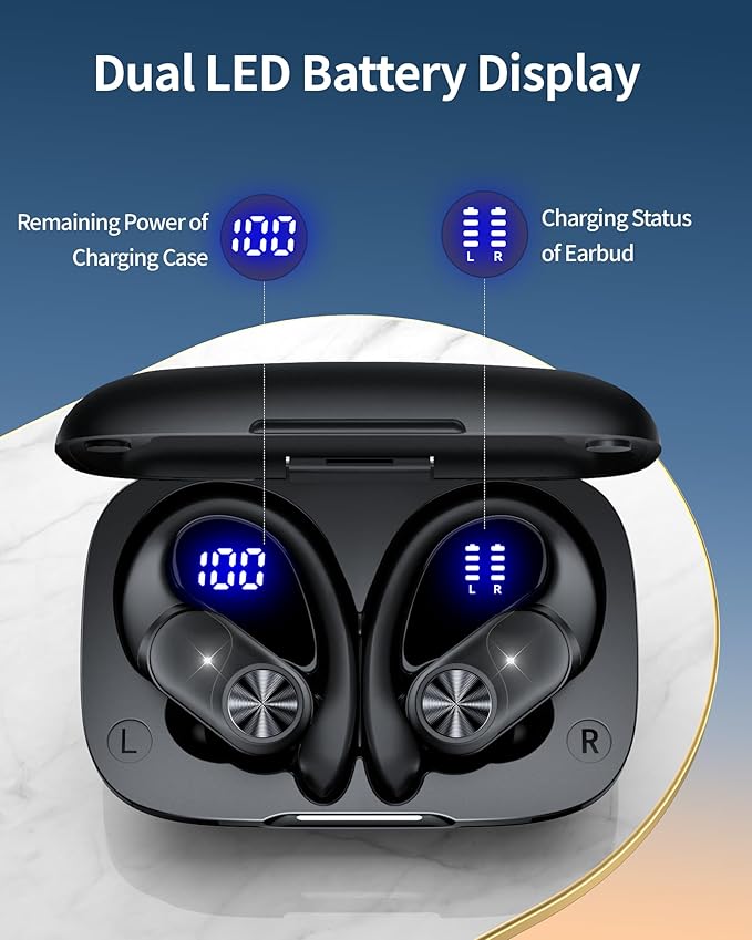 PocBuds Bluetooth Headphones Wireless Earbuds 80hrs Playtime Wireless Charging - Image 3