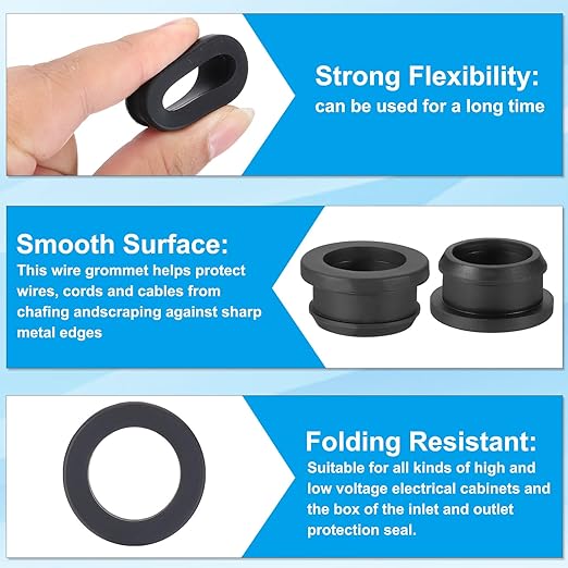 PATIKIL 25mm / 1 Inch Drill Hole, 13/16 Inch ID Rubber Grommets - Image 3