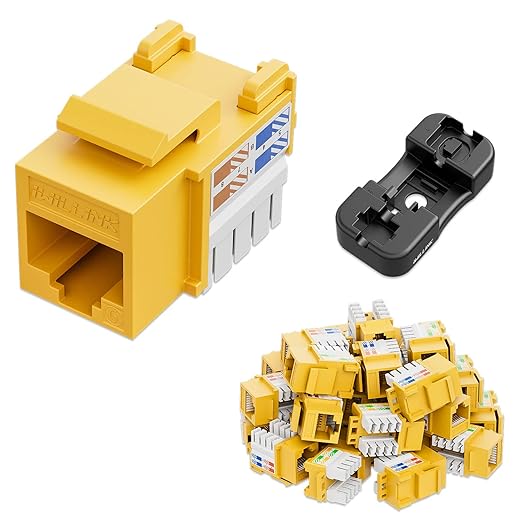 Iwillink 10Gbps Cat6 Keystone Jack, RJ45 25-Pack and Punch-Down Stand, UTP by IWILLINK