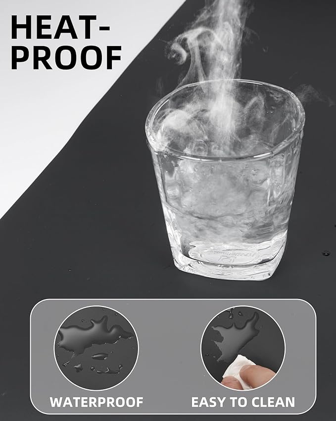 Leather Desk Pad Protector, Mouse Pad, Office Desk Mat, Non-Slip PU Leather - Image 3