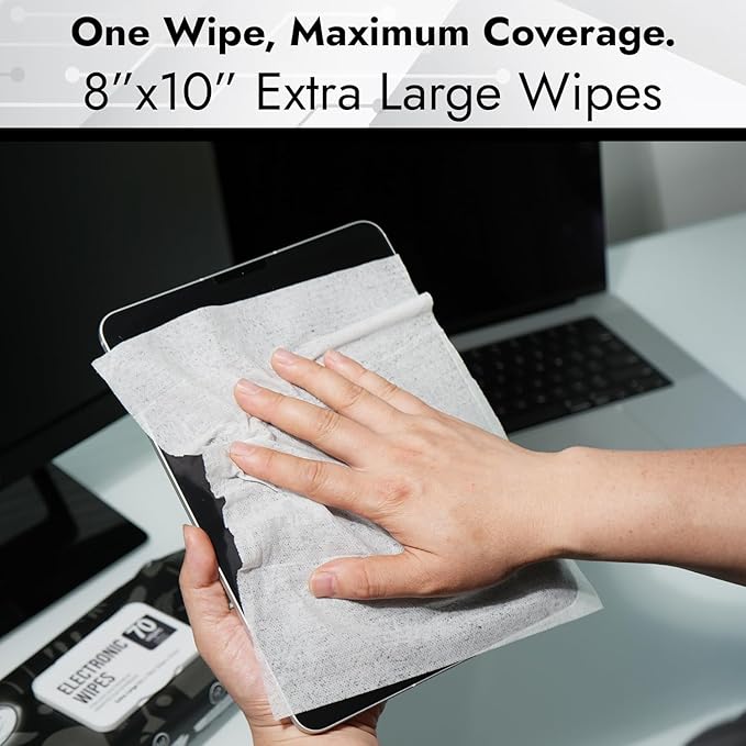 Air Jungles Electronic Wipes Screen Cleaning 70 Count, Quick Dry, Extra Large - Image 3